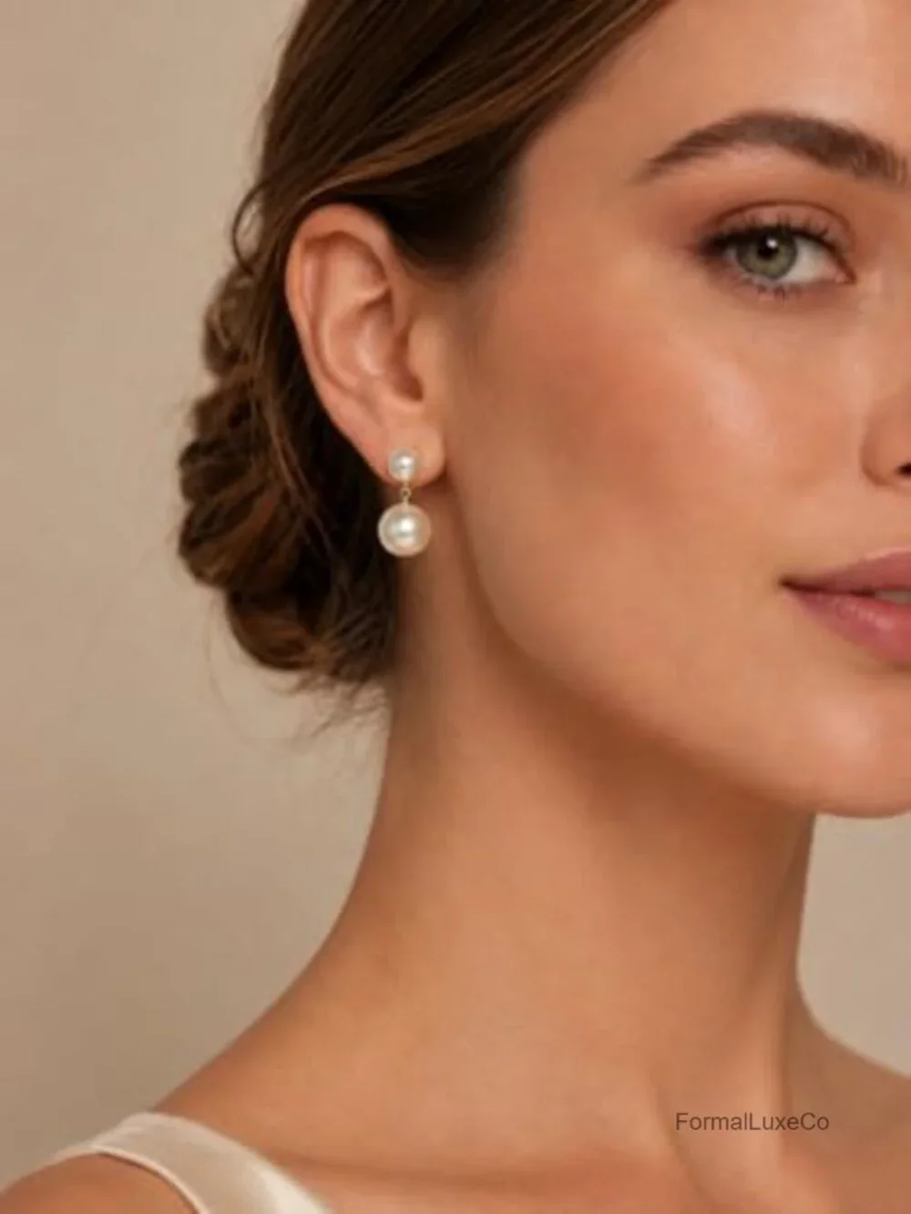 14K Gold Plated Pearl Drop Dangle Stud Earrings with Hypoallergenic Titanium